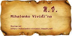 Mihalenko Viviána névjegykártya
